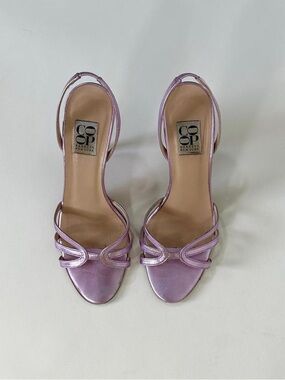 Vintage Barney New York Metallic Lilac Strappy Sandal Heels